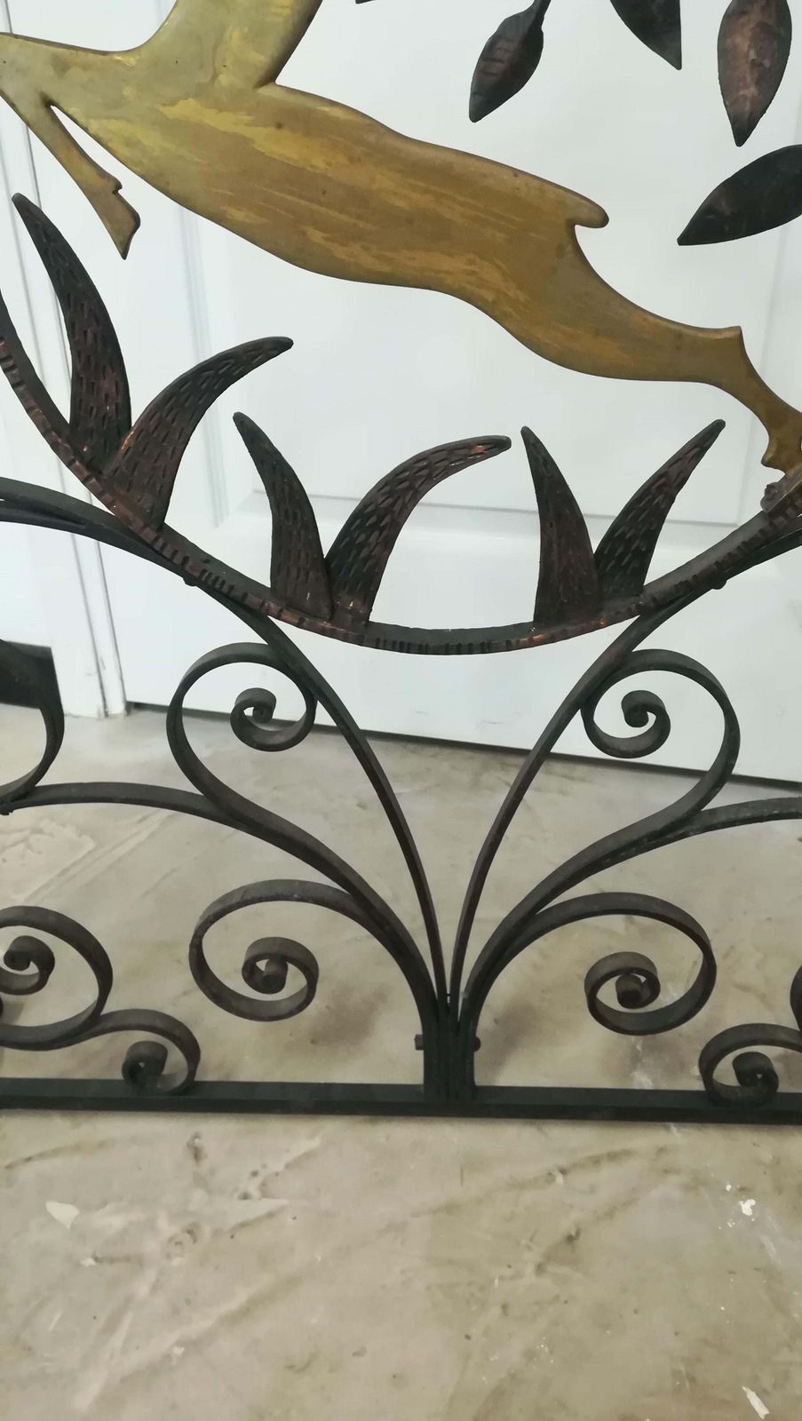 Art Deco Wrought Iron Fire Screen photo vintage
