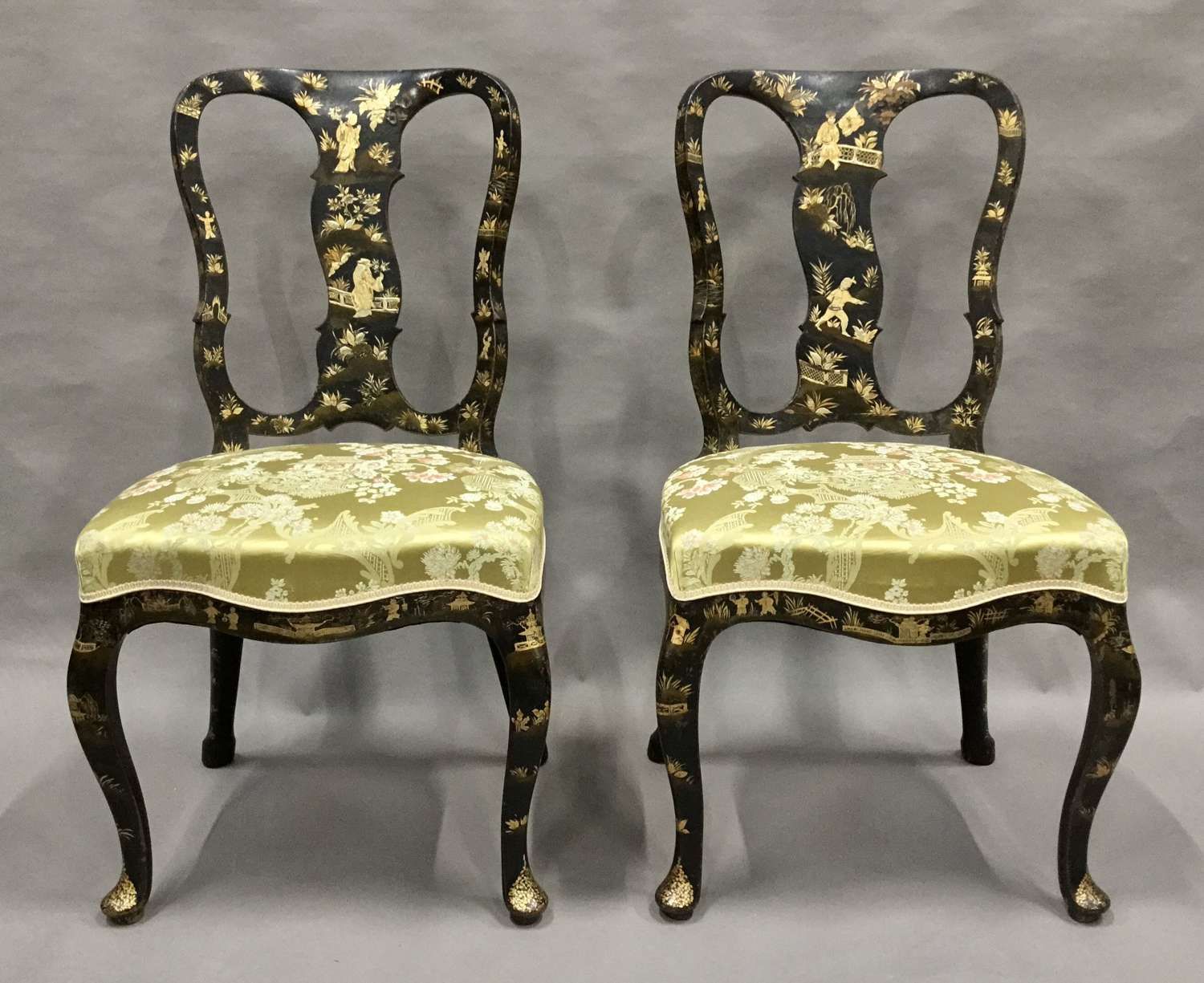 Stylish Late C18th Pair Of Dutch Lacquered Side Chairs photo furniture