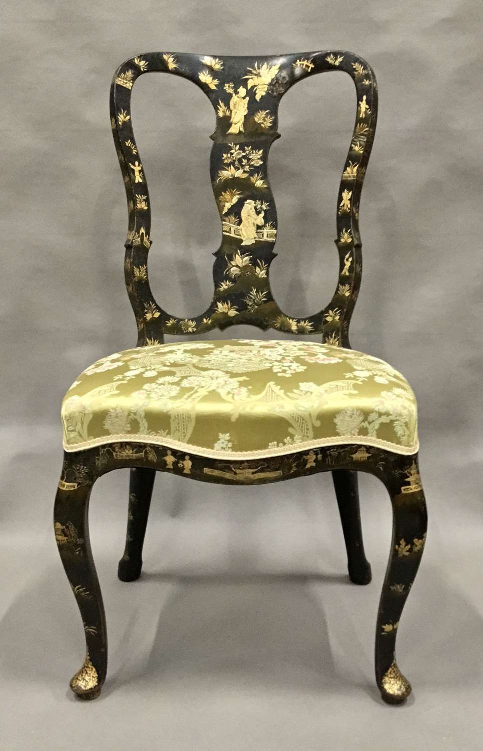 Stylish Late C18th Pair Of Dutch Lacquered Side Chairs photo vintage