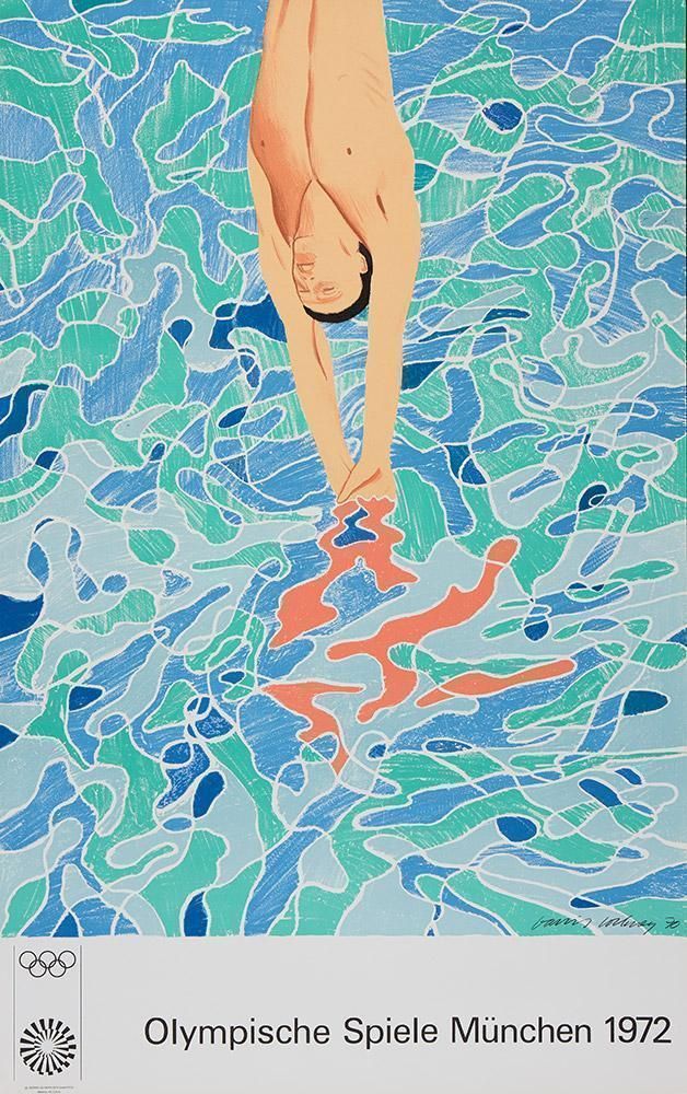 David Hockney Olympic Games Poster (Printed Signature In Image) (1970)