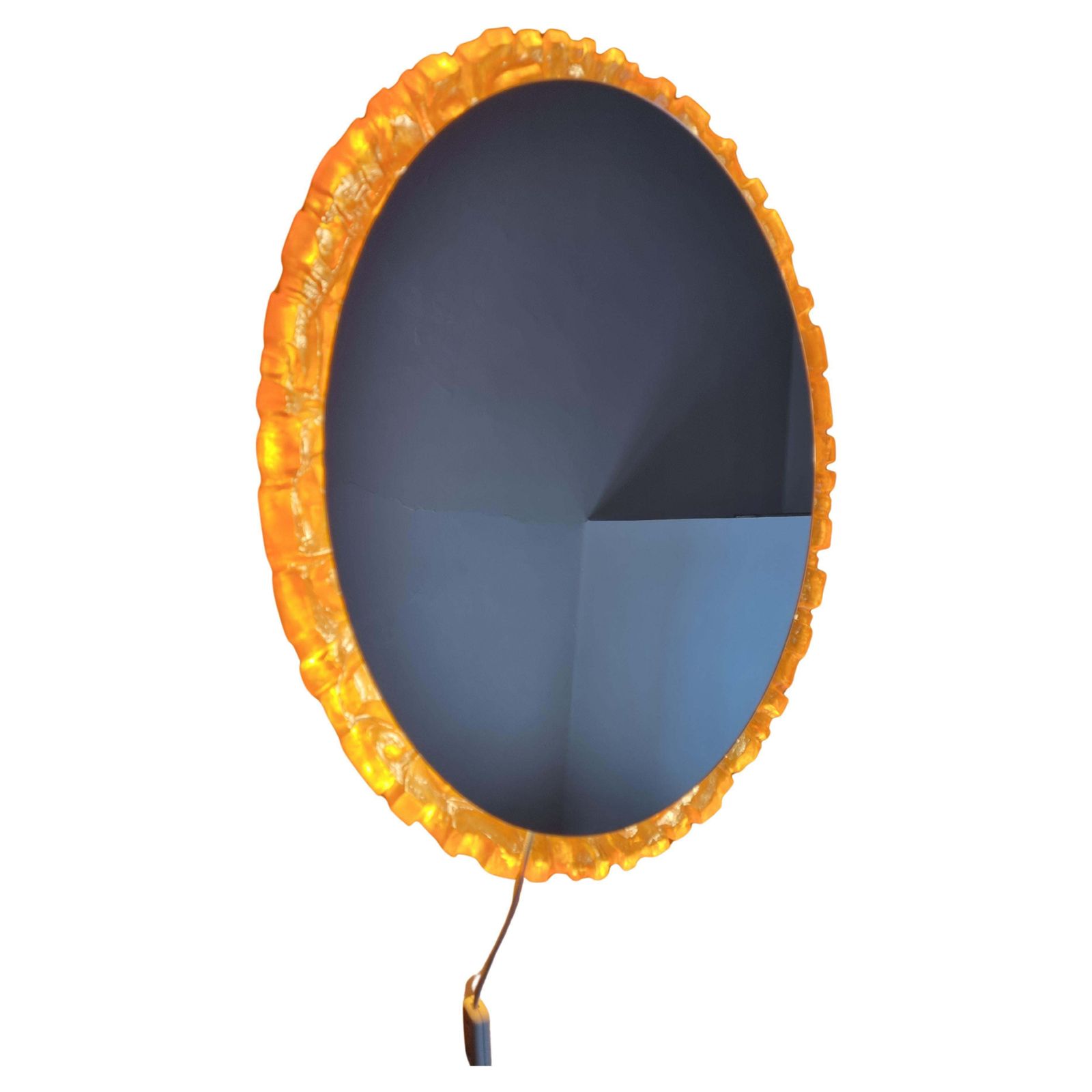 Very Rare Large Midcentury Backlit Mirror Hillebrand, 1970s