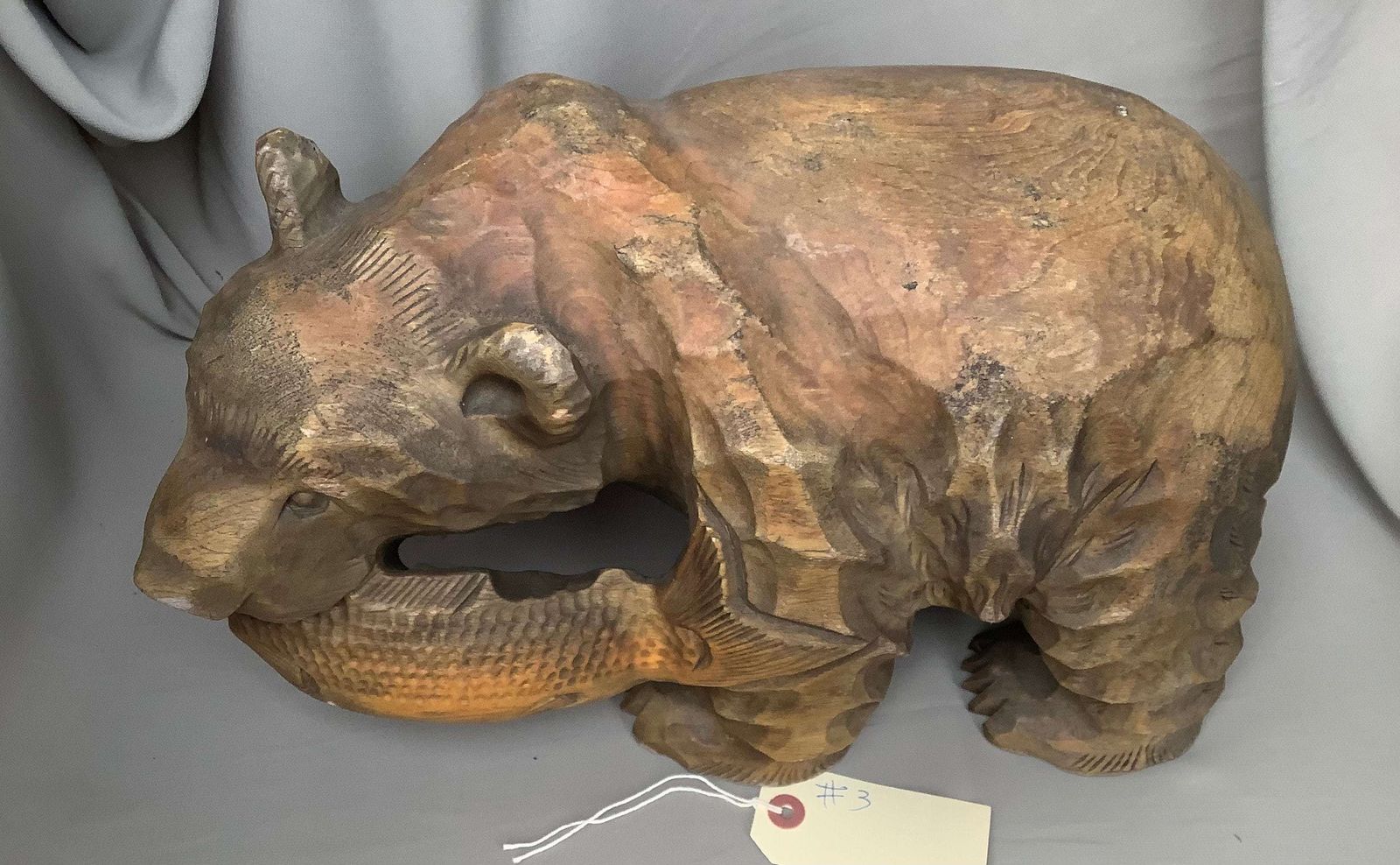 Carved Wooden Bear, 1950s, Vintage photo for sale
