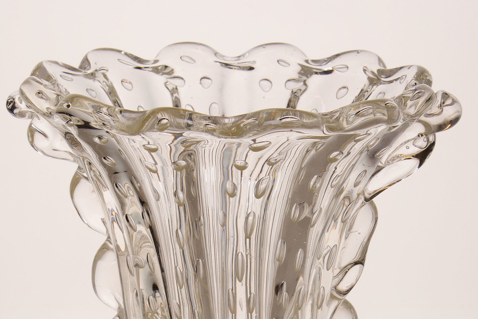 Barovier And Toso Vase In Murano Crystal Glass, 1930s Art Deco Period photo vinterior