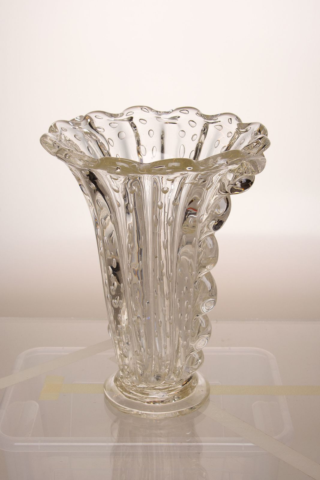 Barovier And Toso Vase In Murano Crystal Glass, 1930s Art Deco Period photo furniture