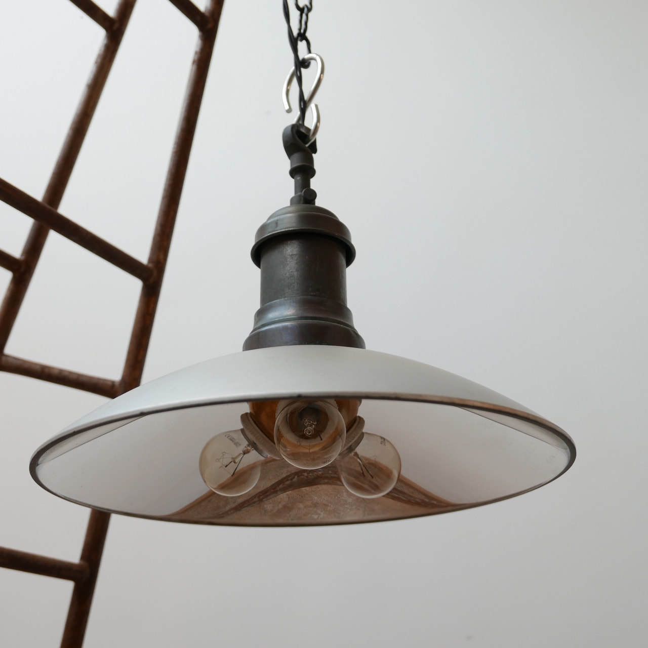 Mirrored Antique German Glass Pendant Lights (2) photo buy