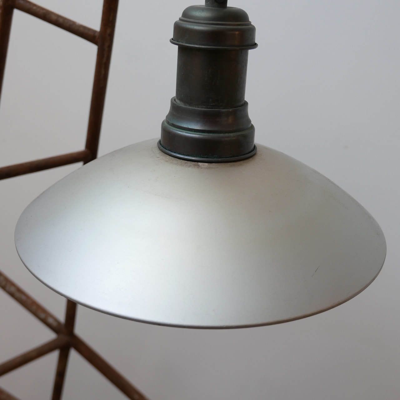 Mirrored Antique German Glass Pendant Lights (2) photo vintage