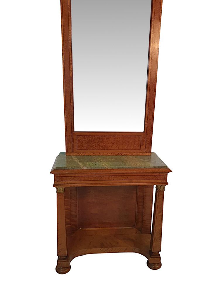 A Very Rare French 19th Century Marble Top Console Table photo Furniture