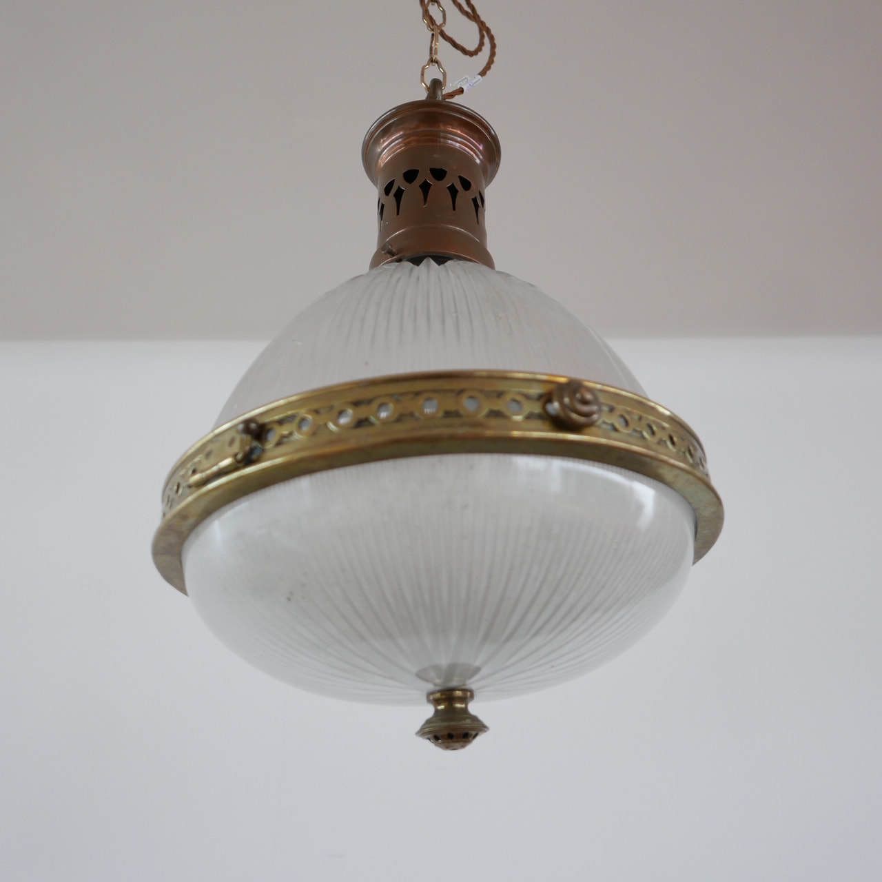 Antique French Holophane Pendant Light photo buy