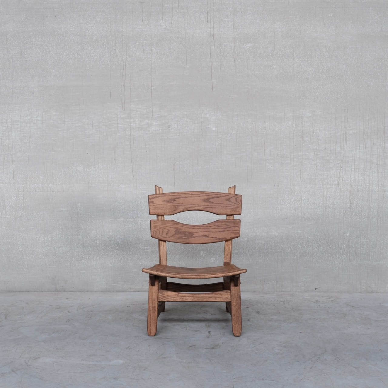 Brutalist Mid Century Low Wooden Lounge Chairs (7)
