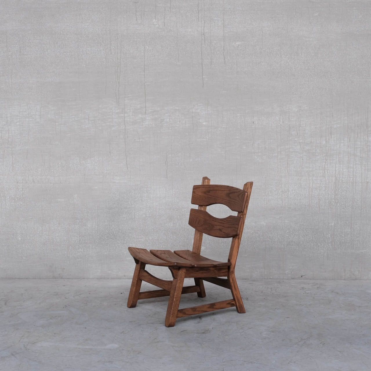 Brutalist Mid Century Low Wooden Lounge Chairs (7) photo furniture