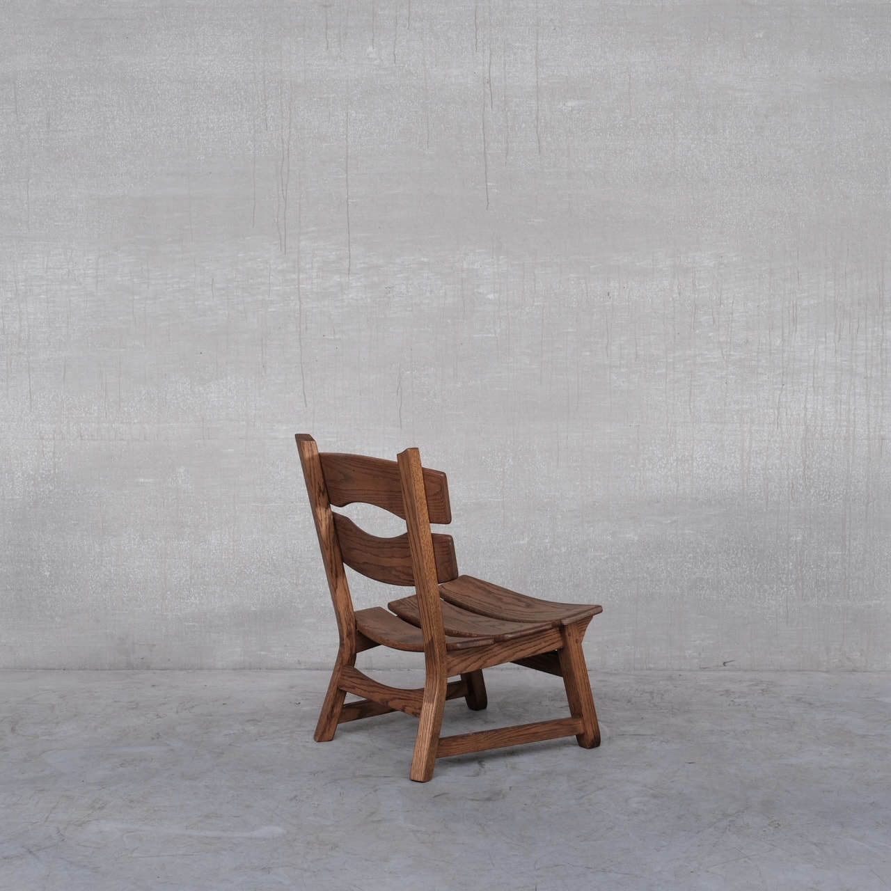 Brutalist Mid Century Low Wooden Lounge Chairs (7) photo Furniture