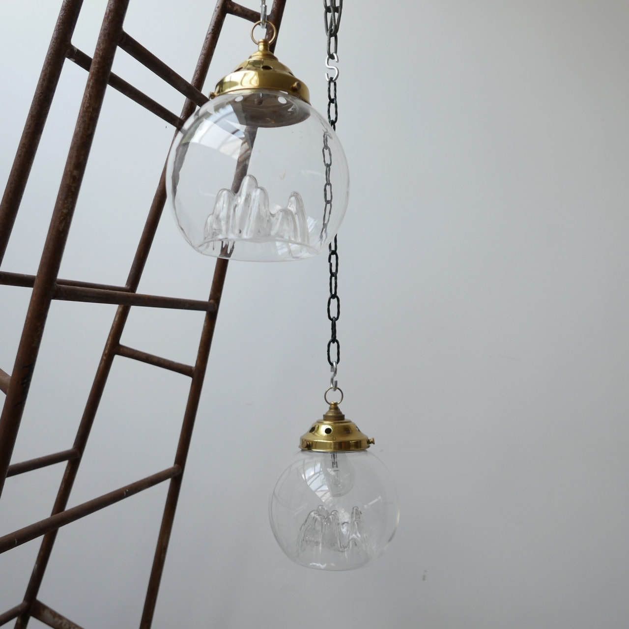 Mid Century Italian Blown Glass  Mountain Pendant Lights (4)