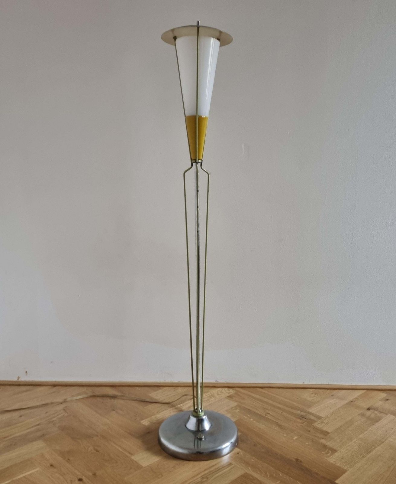 Lighting Rare Mid Century Floor Lamp In Style Of Stilnovo, 1960s photo