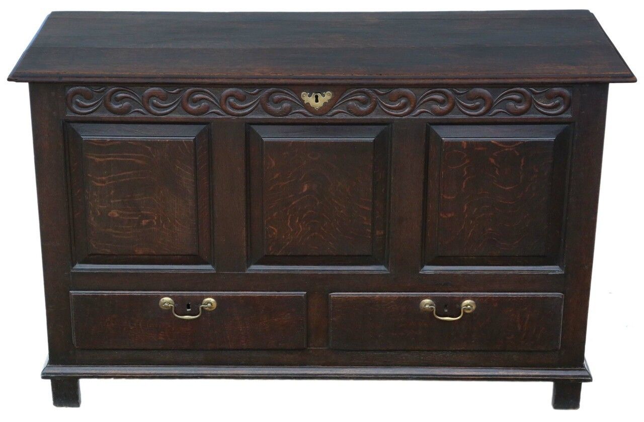 Georgian Oak Mule Chest Coffer 18th Century
