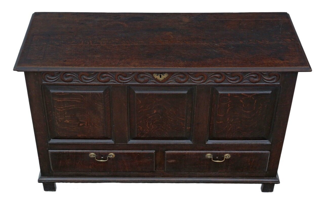 Georgian Oak Mule Chest Coffer 18th Century photo furniture