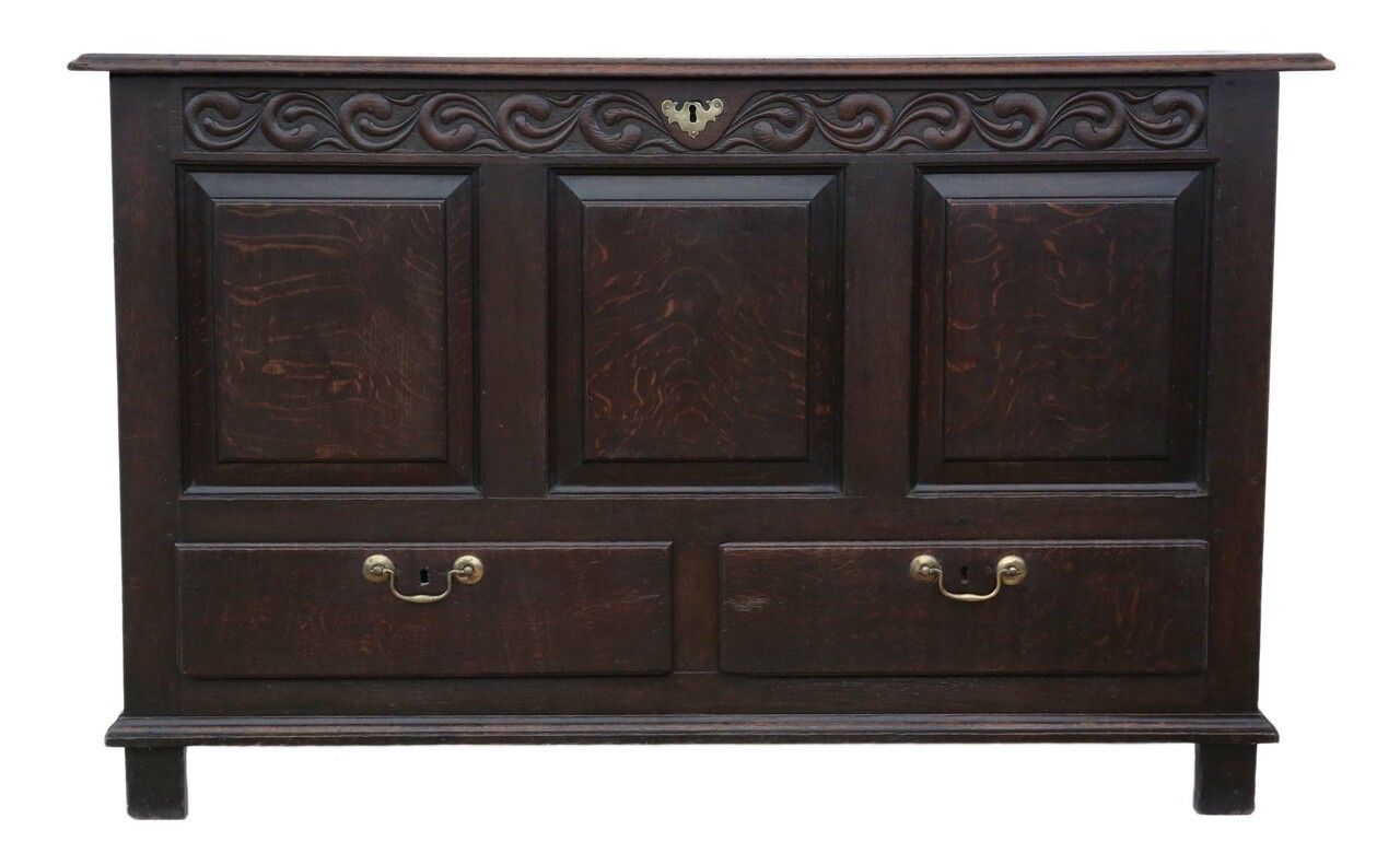 Georgian Oak Mule Chest Coffer 18th Century photo for sale