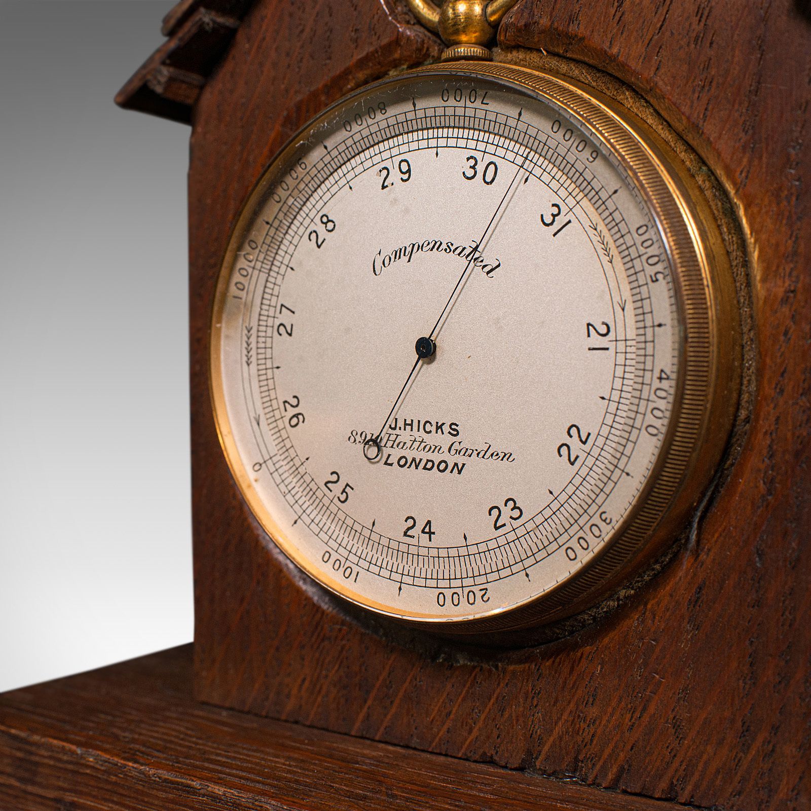 Antique Barometer Altimeter, English, Explorer's Instrument, Hicks photo vinterior