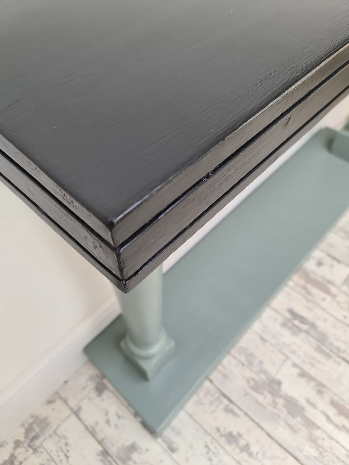Console Hall Table, Sofa Table, Hand Painted Green And Black photo Furniture