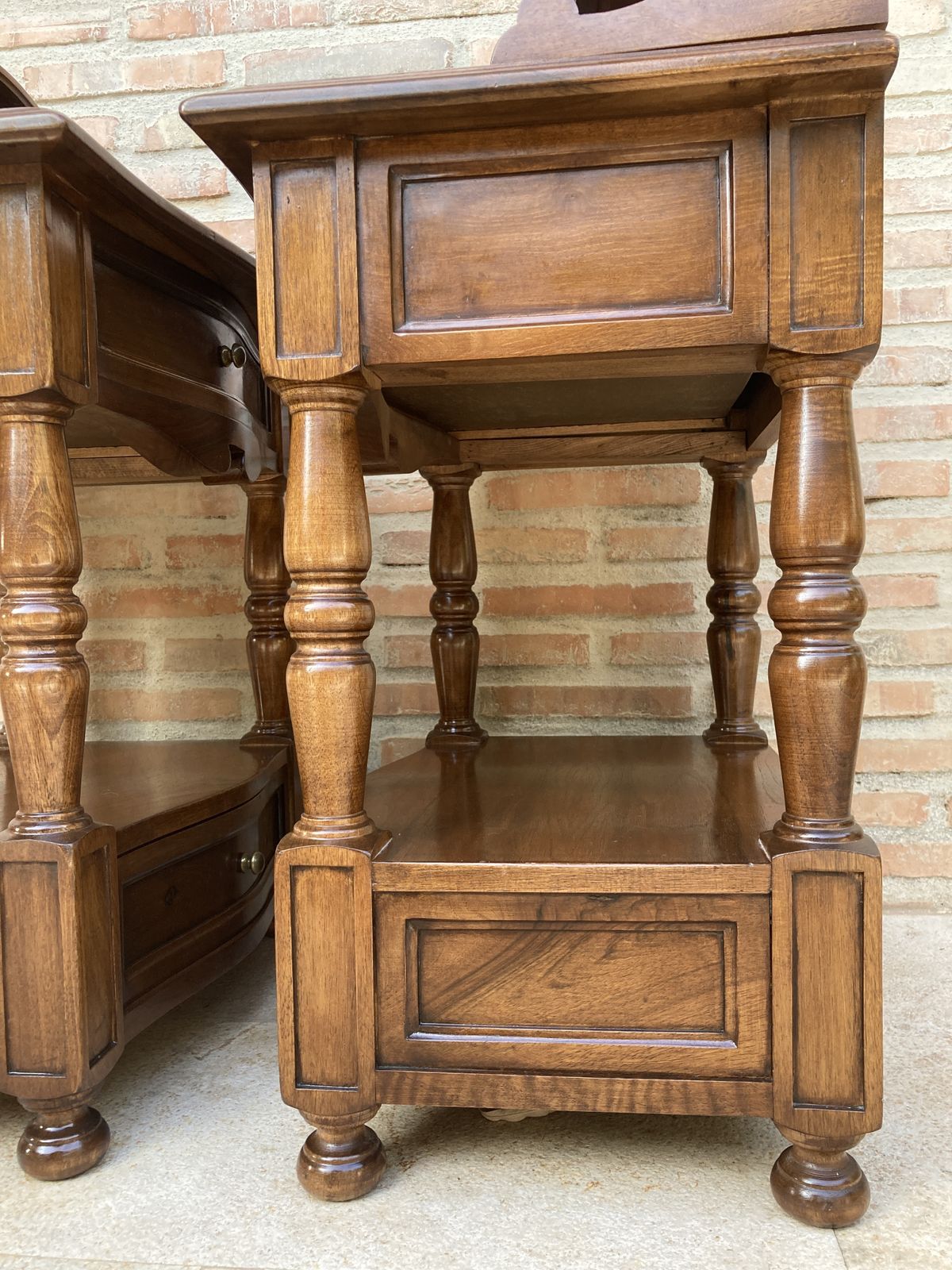 photo vinterior Pair Of Spanish Mid Century Wood Nightstands