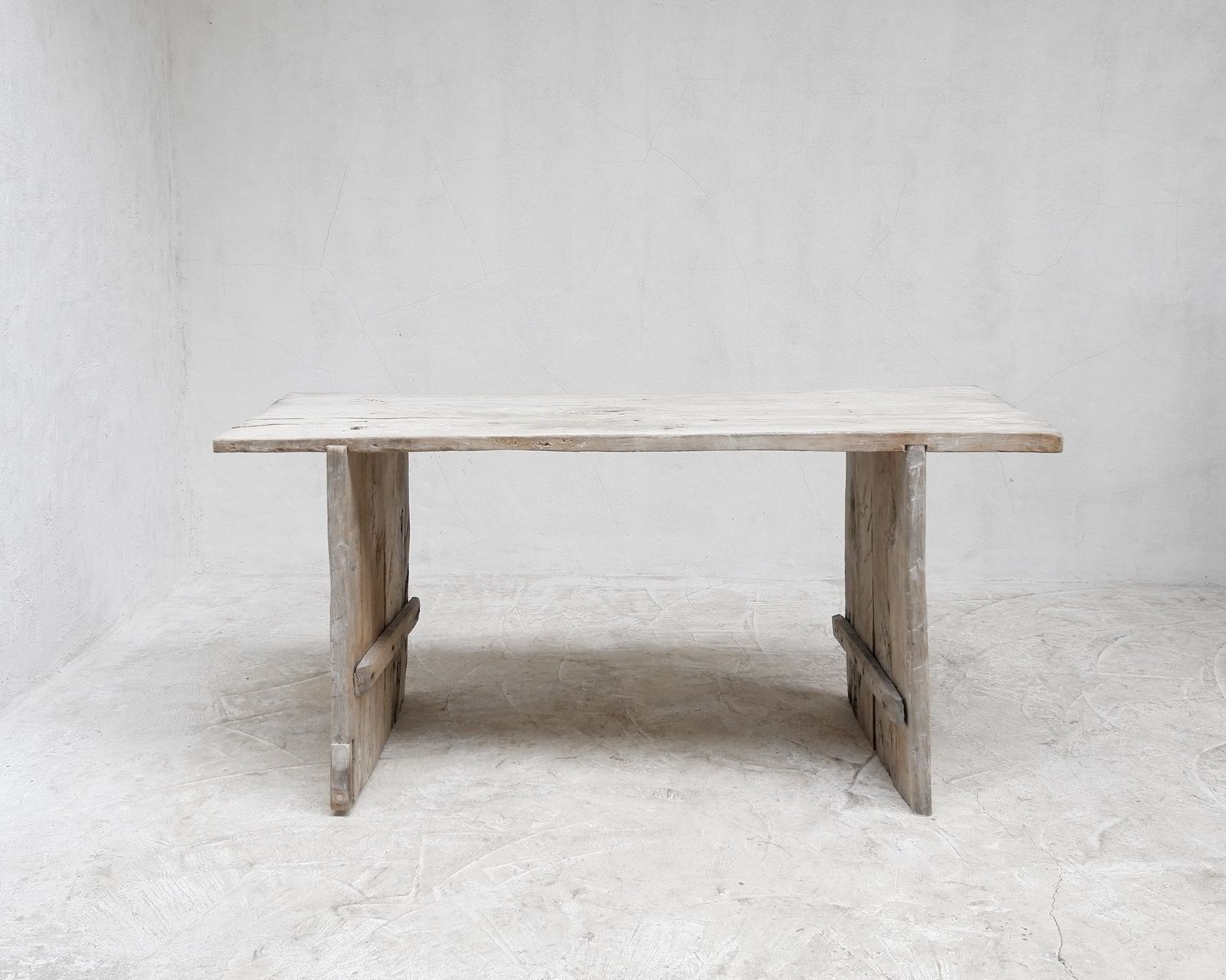 Bleached Out Hewn Slab Table, 18th Century And Earlier photo furniture