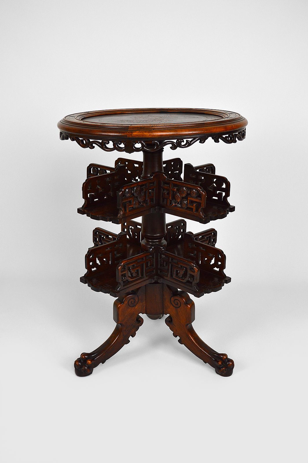 Bookcase Pedestal Table Attributed To Gabriel Viardot, Japonism, Circa 1880 photo furniture