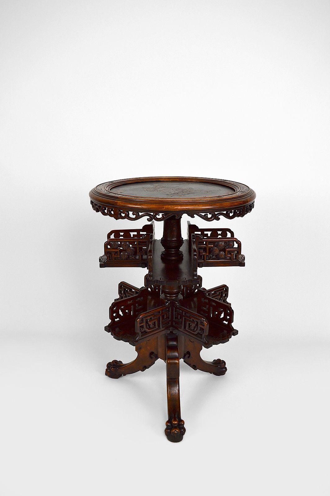 Bookcase Pedestal Table Attributed To Gabriel Viardot, Japonism, Circa 1880 photo 3000.0