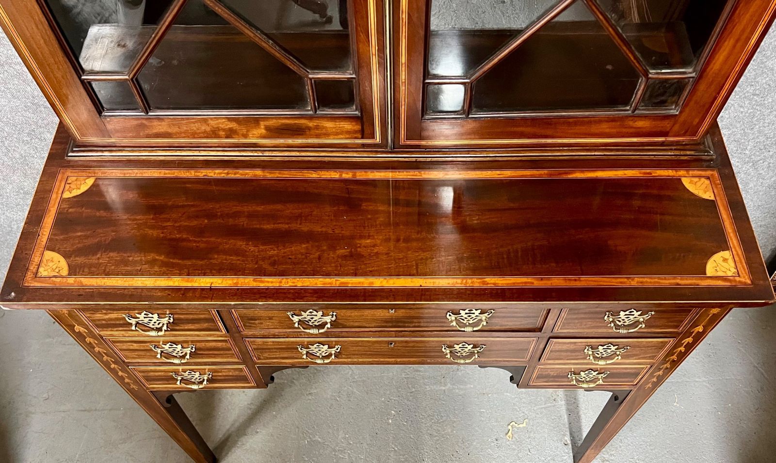 Antique Sheraton Revival Inlaid Cabinet photo for sale