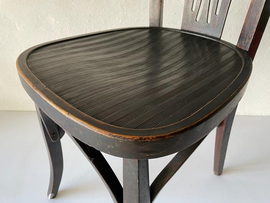 Italian Worn Bentwood Pair Of Chairs, 1950s, Italy photo 814.68