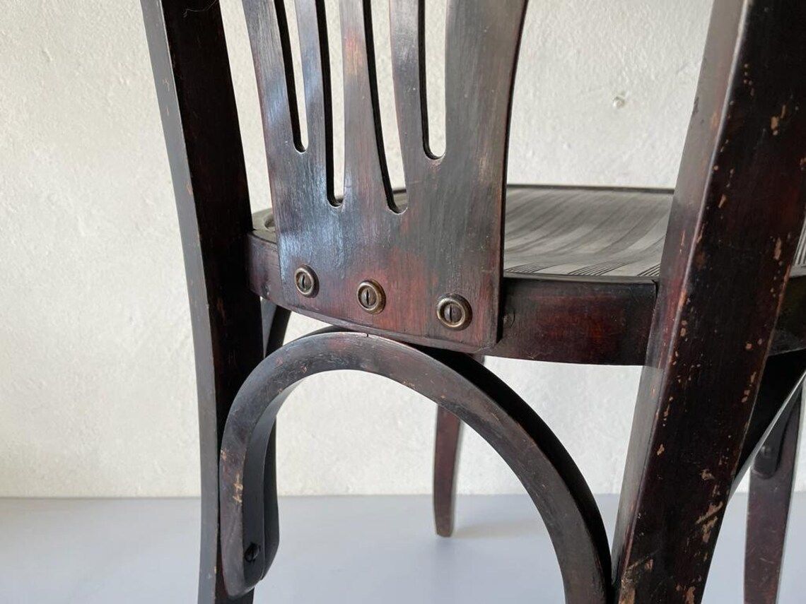Italian Worn Bentwood Pair Of Chairs, 1950s, Italy photo buy