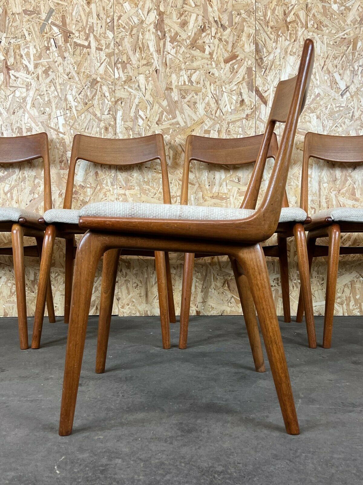 5x Boomerang Dining Chairs Alfred Christensen Slagelse Møbelværk Teak 60s 70s photo vintage