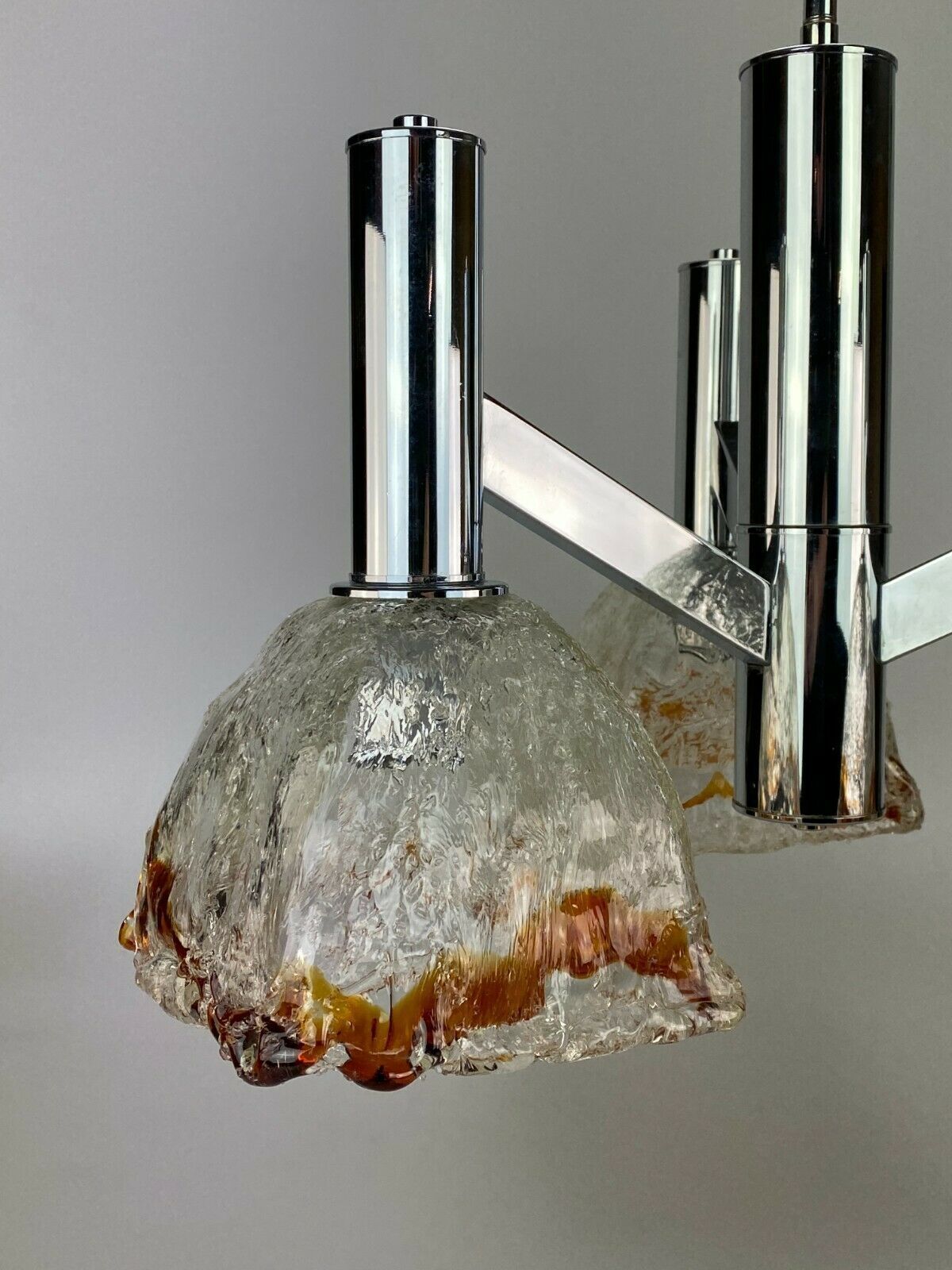 60s 70s Lamp Chrome Chandelier Chandelier Mazzega Murano Glass Design photo 1073.0