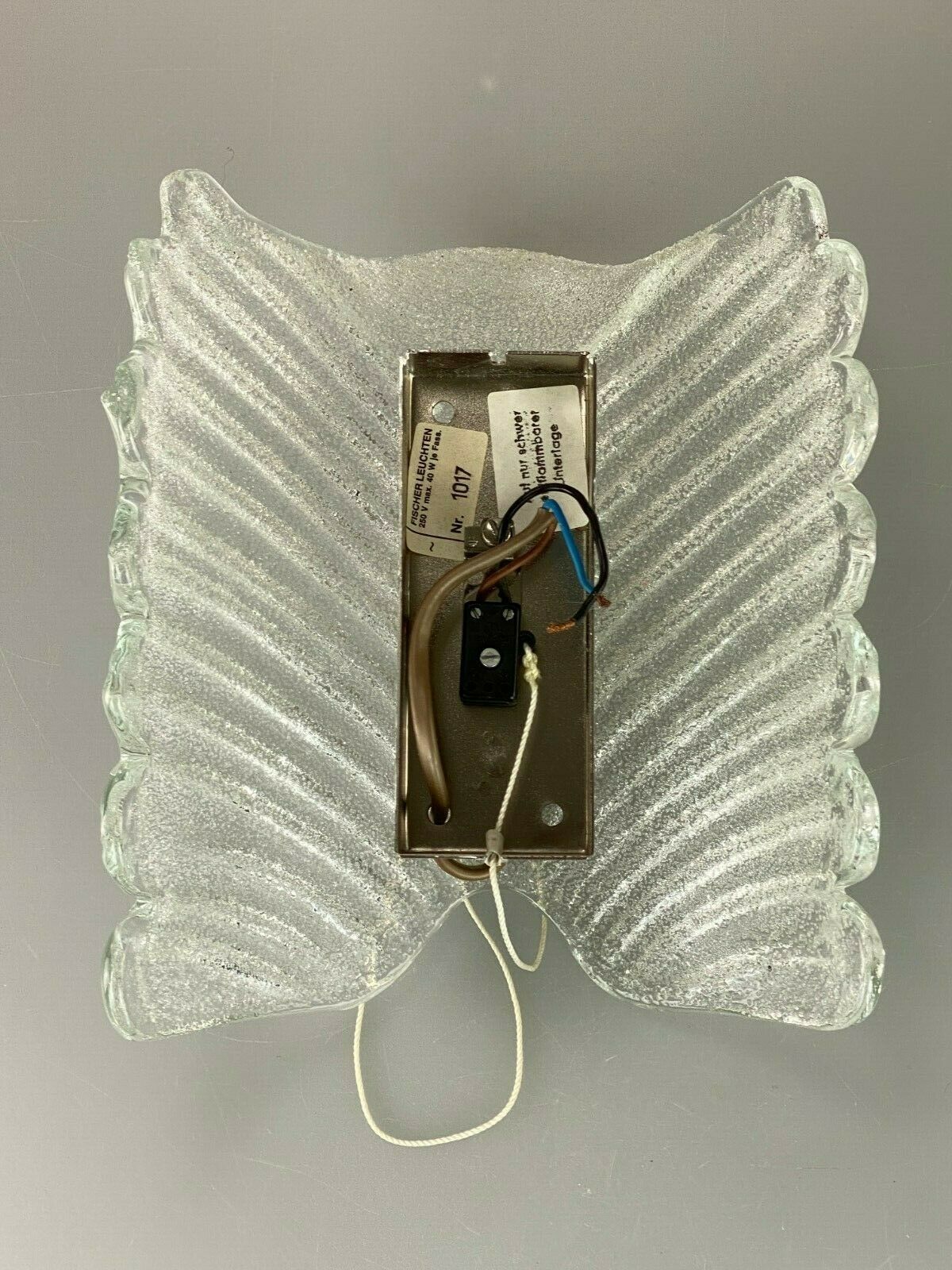 60er 70er Jahre Lampe Leuchte Wandlampe Wall Lampe Ice Glas Space Age Design photo vintage