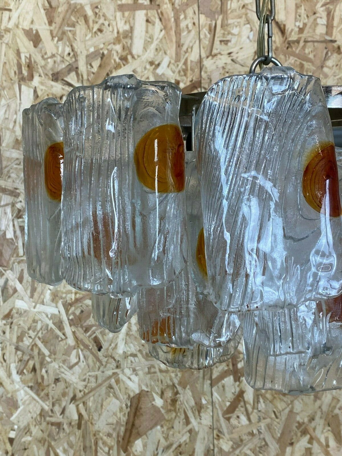 photo furniture Xl 60s 70s Murano Glass Chrome Chandelier Chandelier Glass Space Age 60s