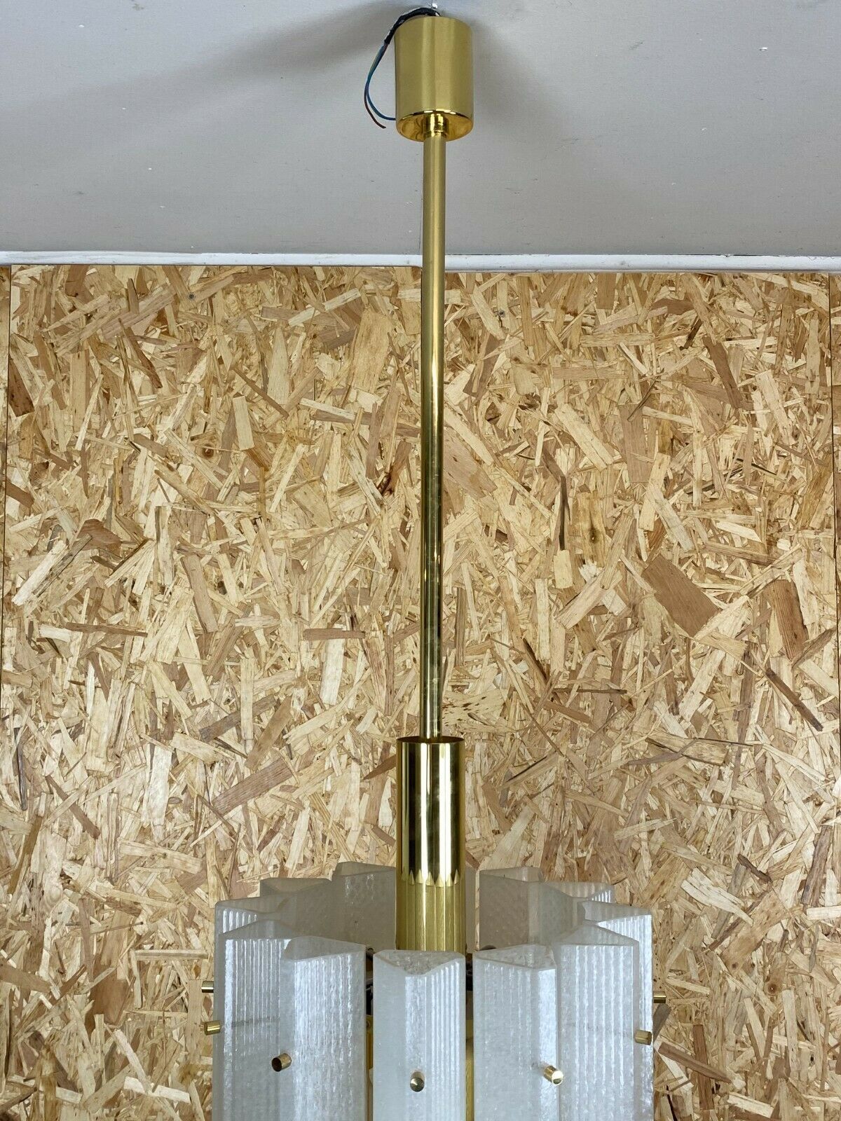 60s 70s Chandelier Huge Murano Ice Glass Chandelier Pendant Lamp Limburg 60s photo vintage
