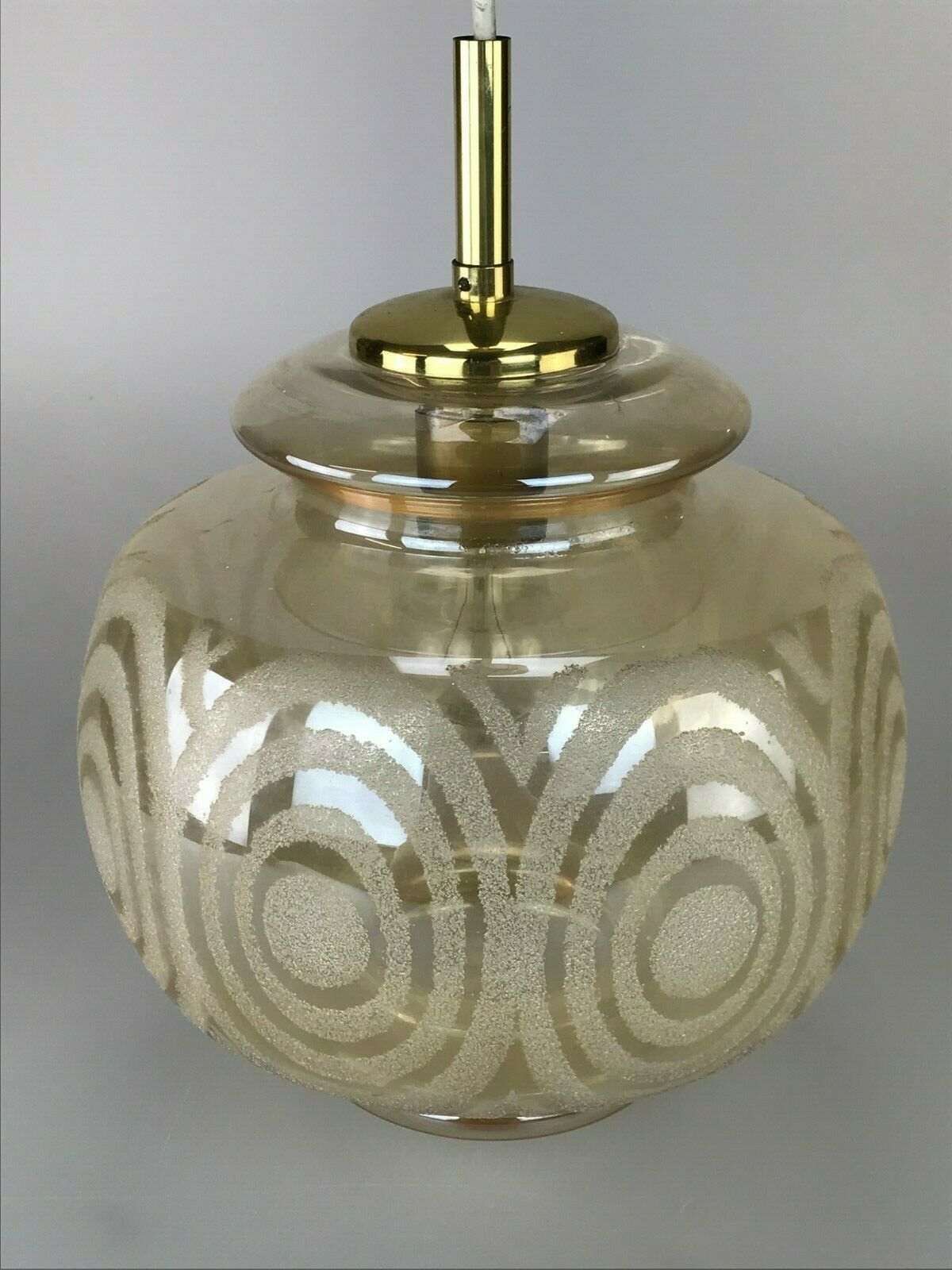 60s 70s Lamp Hanging Lamp Ball Lamp Bubble Brass Glass Space Age Design photo for sale