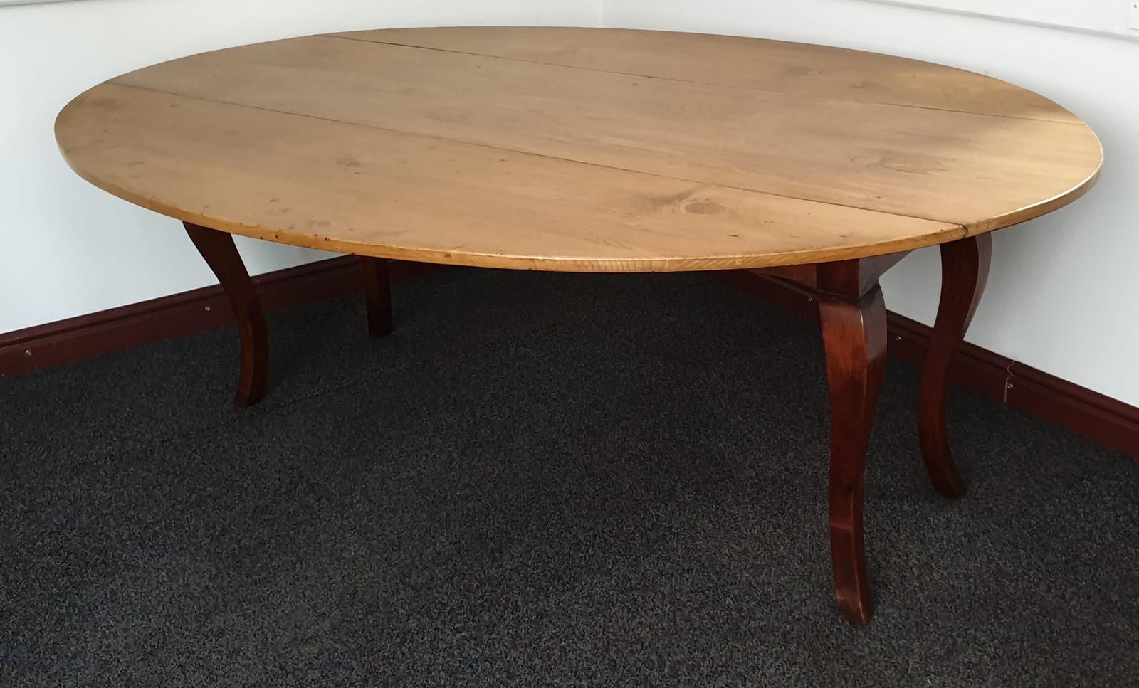 Large French Fruitwood & Pine Farmhouse Kitchen Table