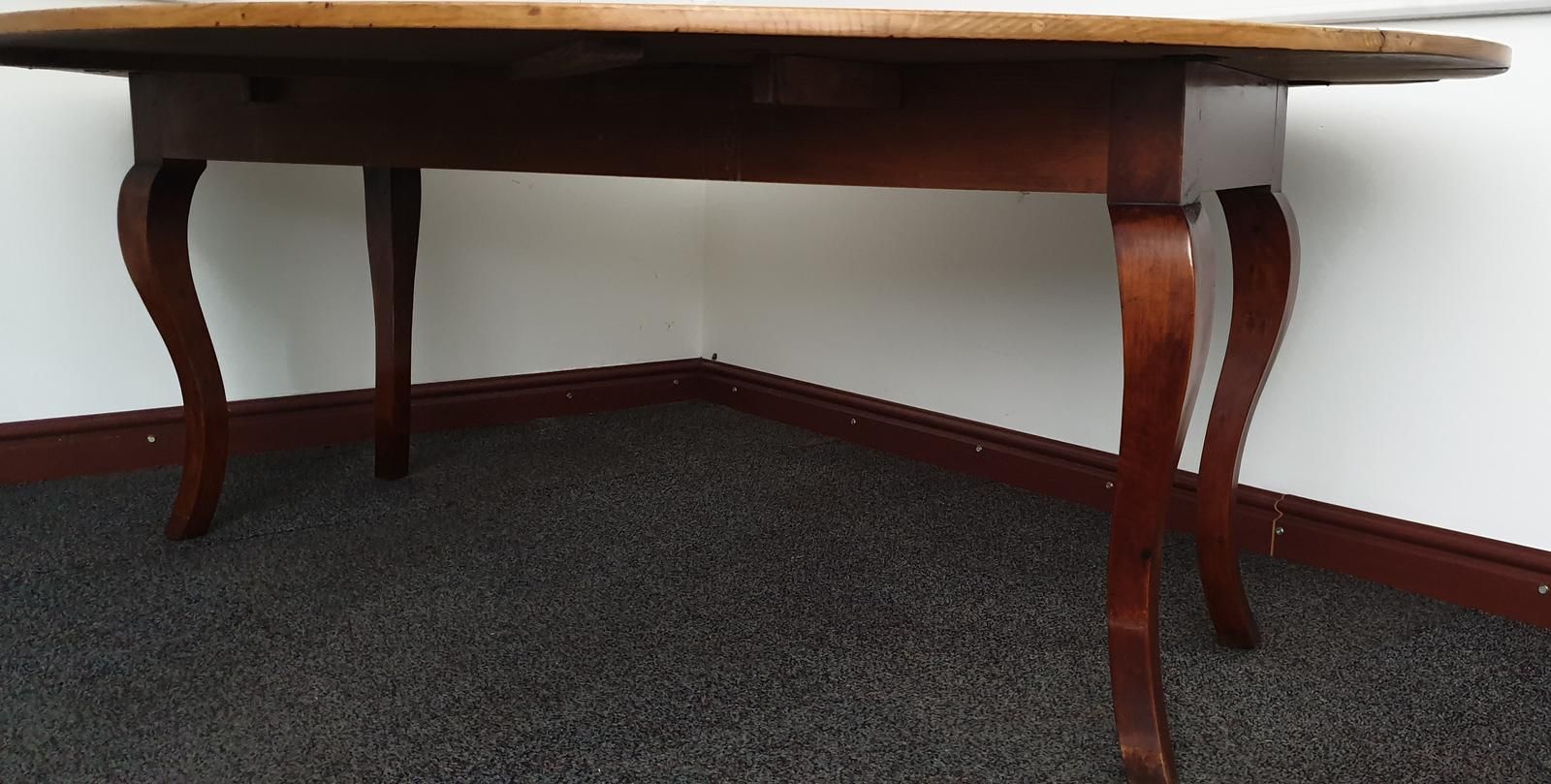 Large French Fruitwood & Pine Farmhouse Kitchen Table photo for sale