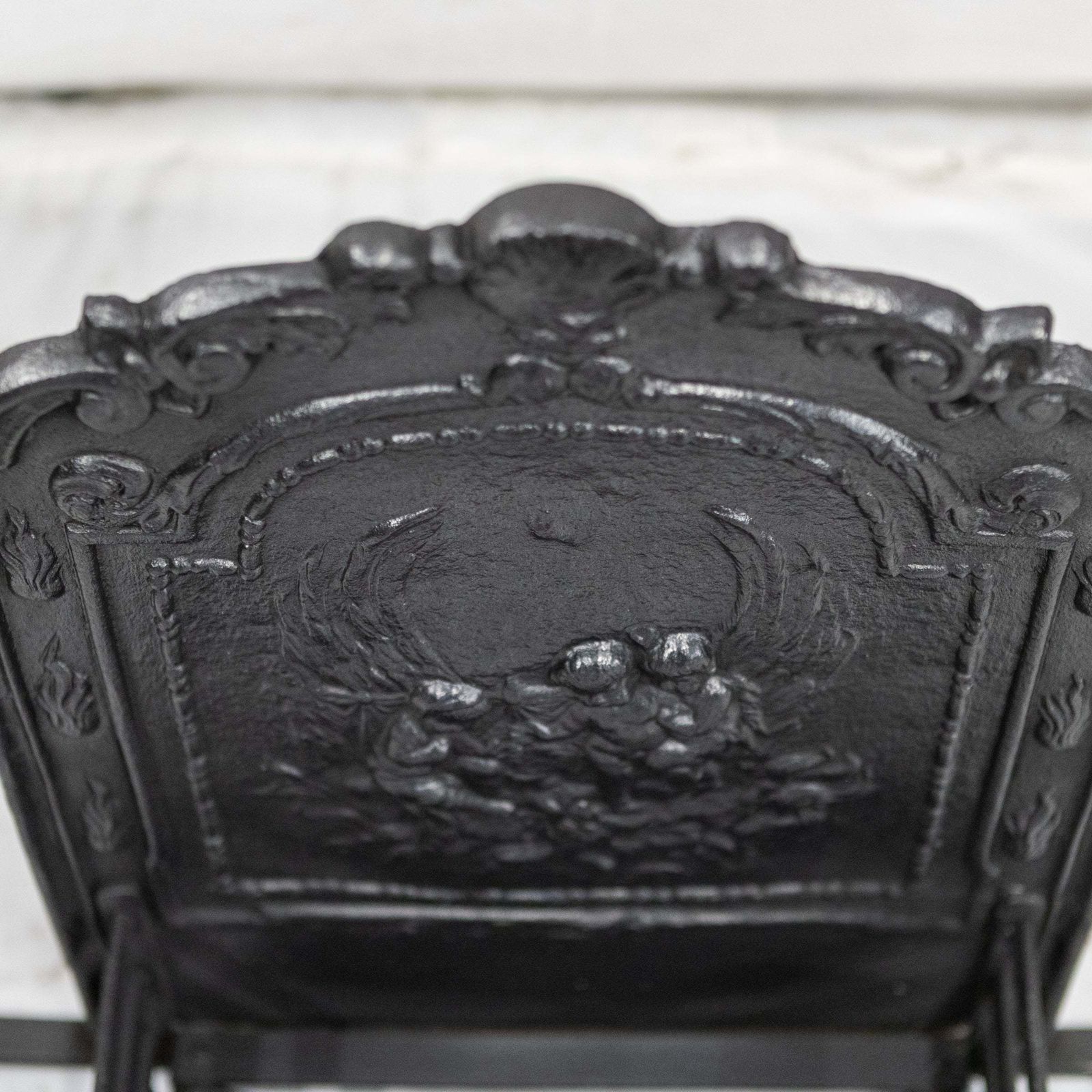 Antique Ornate Fire Basket Grate & Andiron Set photo Home Fixtures