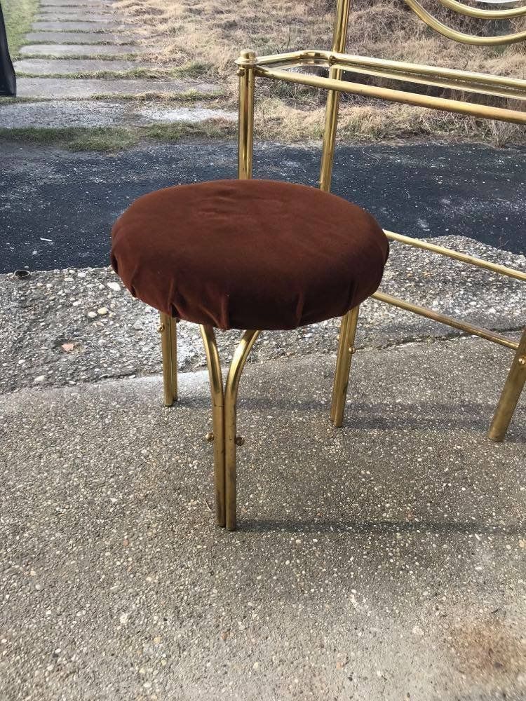 Brass Dressing Table & Stool, 1950s, Set Of 2 photo Furniture