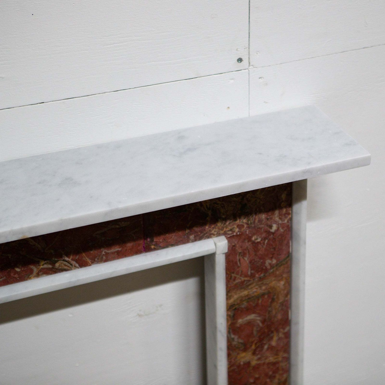 Regency Style Carrara And Rouge Marble Fireplace Surround photo for sale