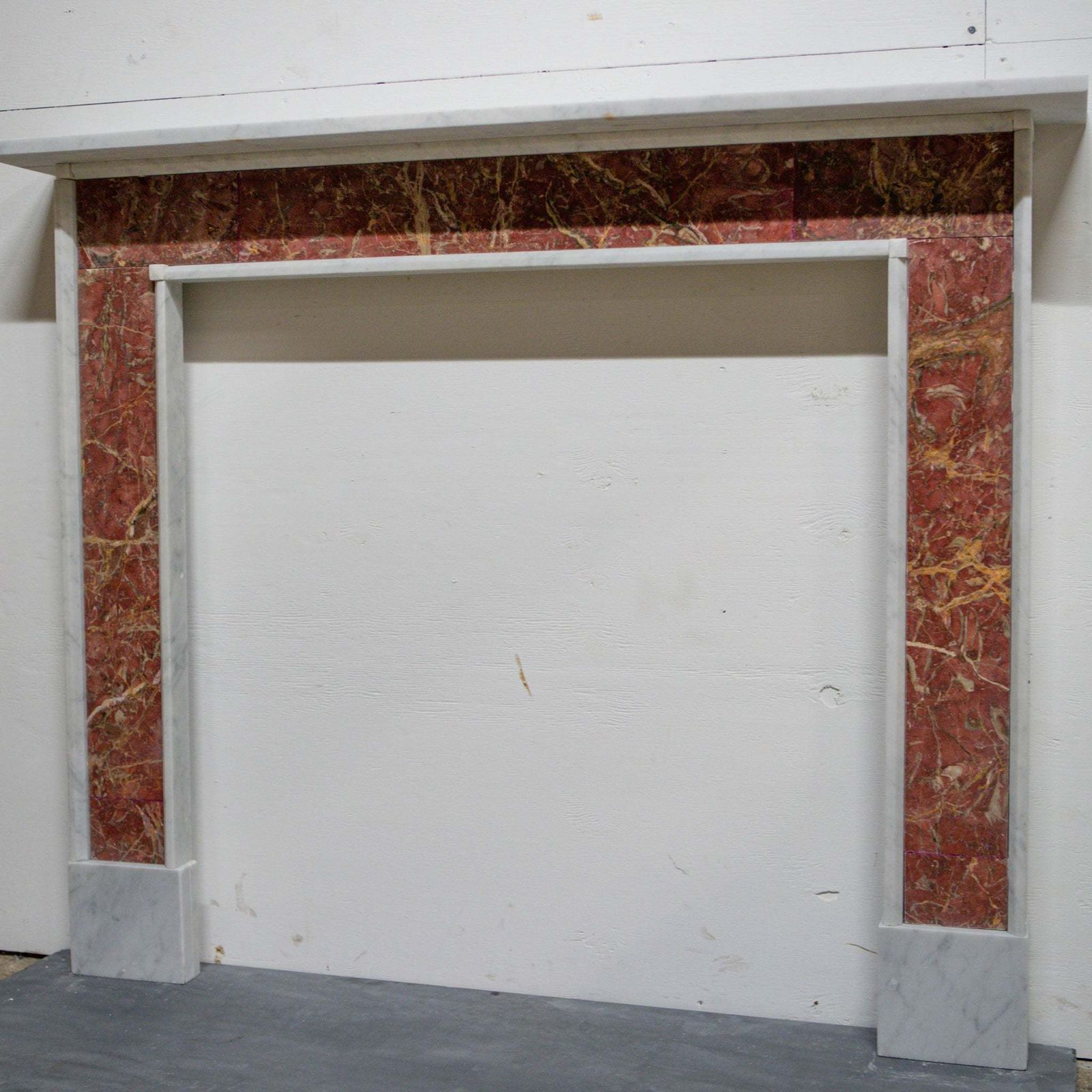 Regency Style Carrara And Rouge Marble Fireplace Surround photo Home Fixtures