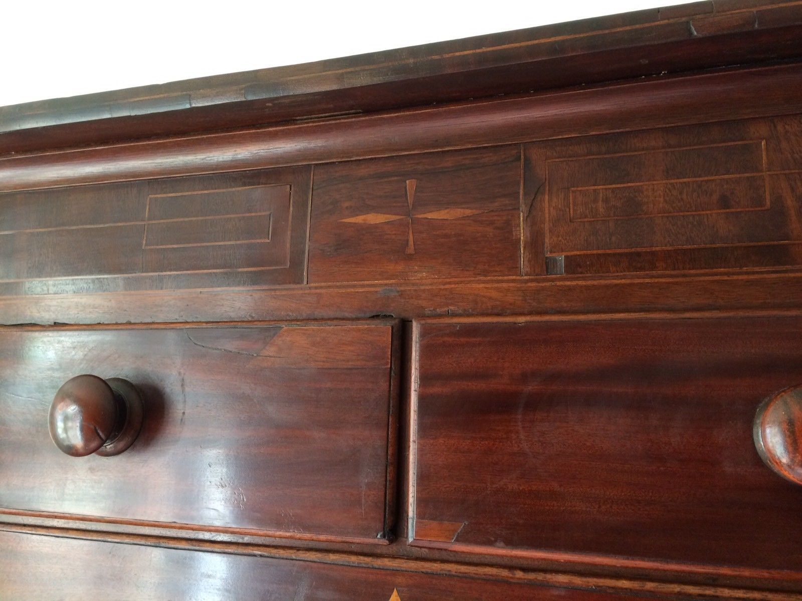 Huge Antique Early Victorian Chest On Chest Tallboy Chest Of Drawers Mahogany photo vintage