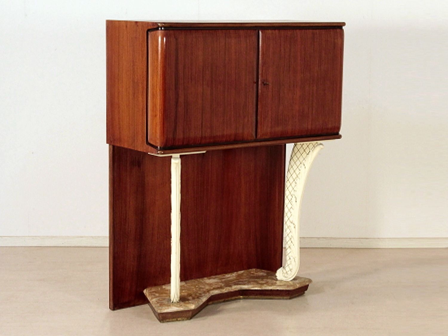 Italian Midcentury Teakwood Bar Cabinet In The Style Of Dassi, 1950s photo furniture