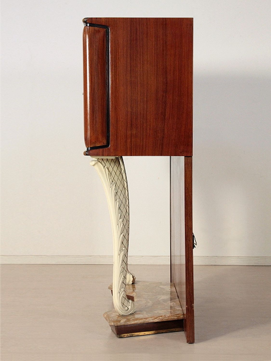 Italian Midcentury Teakwood Bar Cabinet In The Style Of Dassi, 1950s photo vinterior