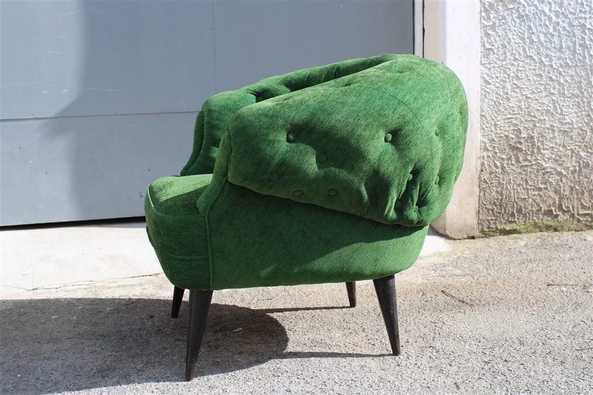 Pair Of Armchairs Guglielmo Ulrich Green Velvet Italian Design photo vintage