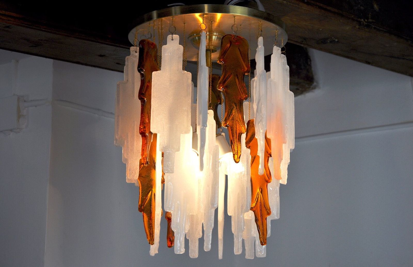 photo furniture Italian Poliarte Chandelier By Albano Poli, 1970s