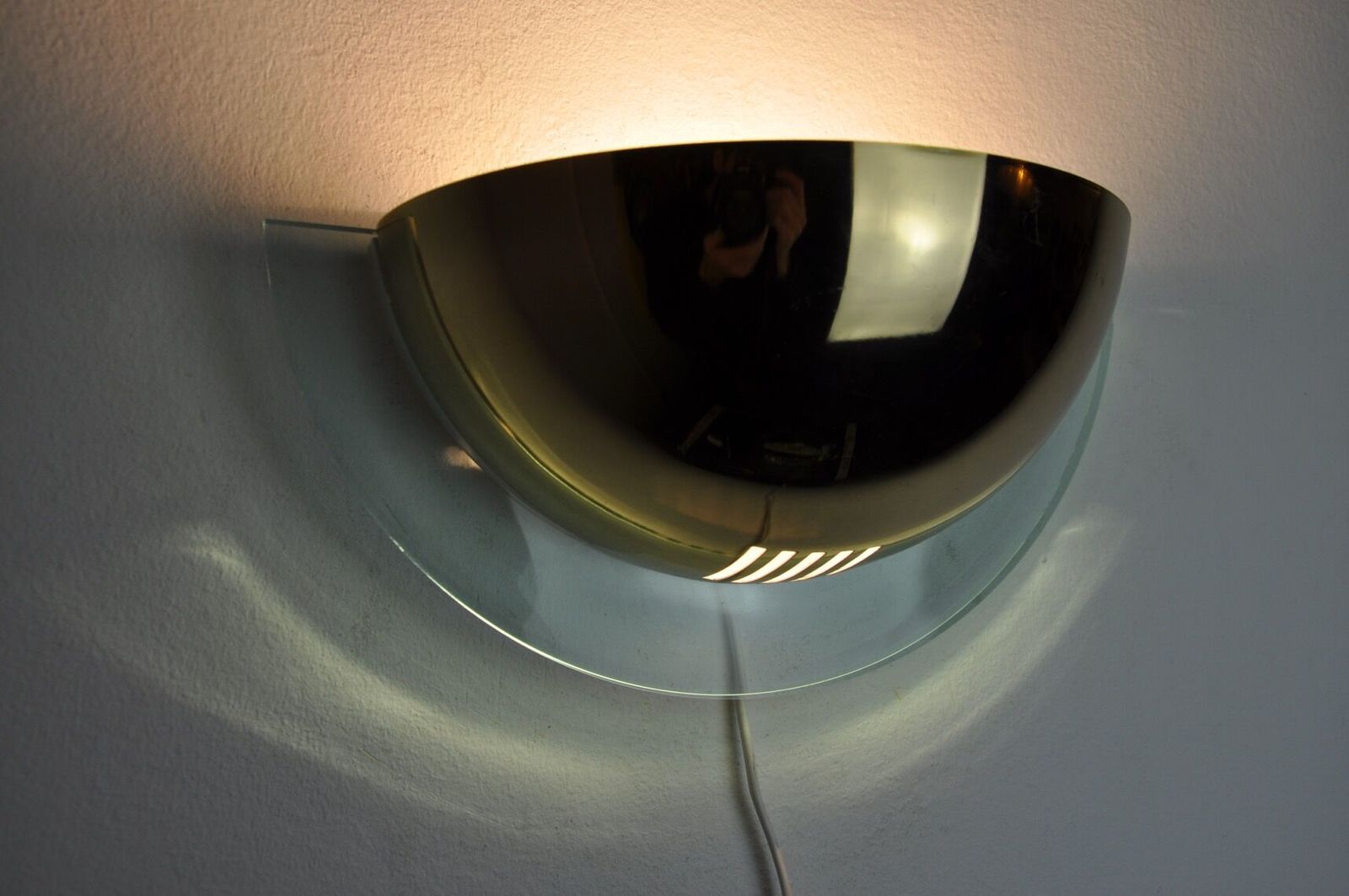 Pair Of Regency Wall Lamps By Gs Demi Lunes Germany 1970 photo Lighting
