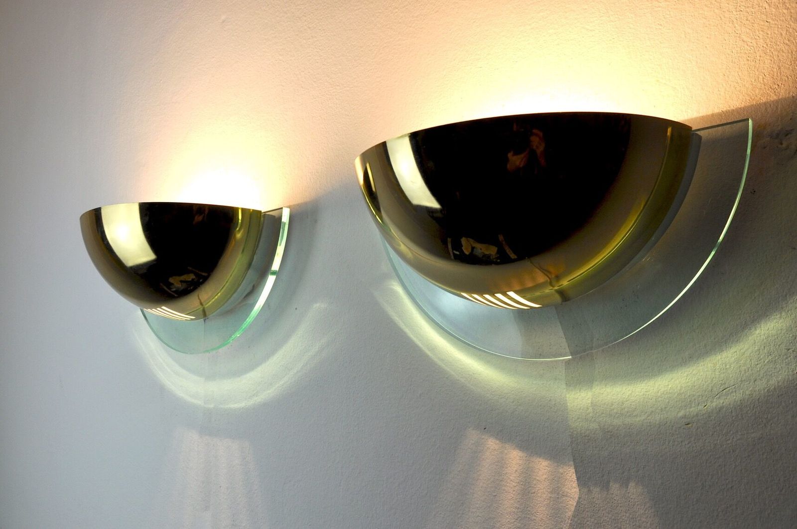 Pair Of Regency Wall Lamps By Gs Demi Lunes Germany 1970 photo vinterior