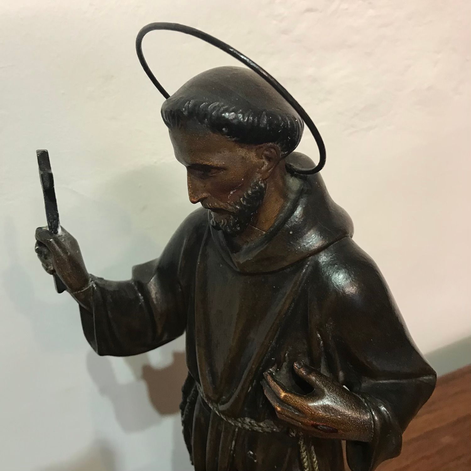 St. Francis Of Assisi Wood And Plaster Statue, Early 20th C. photo vintage