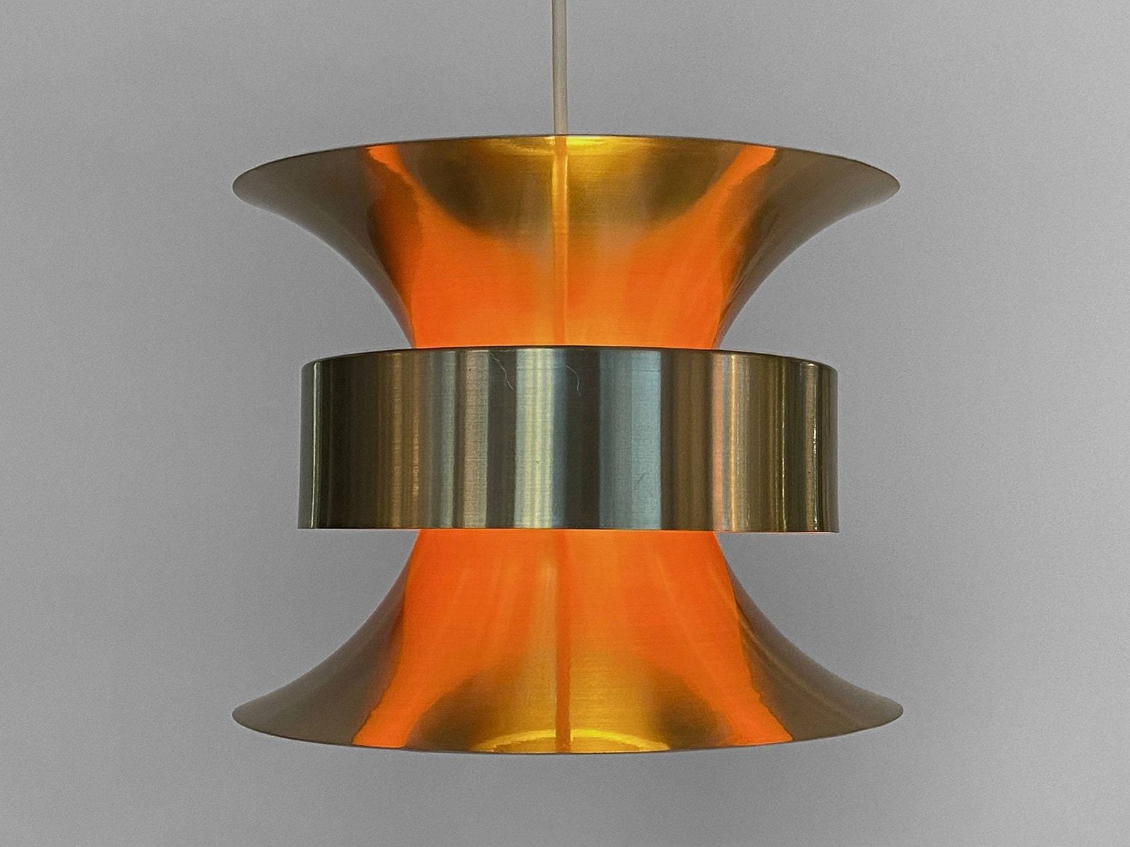 Pendant Light In Golden Brushed Aluminum By Lyskaer Belysning. Denmark 1970s photo furniture